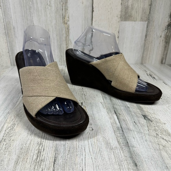 Donald J. Pliner Reyna Tan Linen Wedge Sandals #1360 - Picture 10 of 12